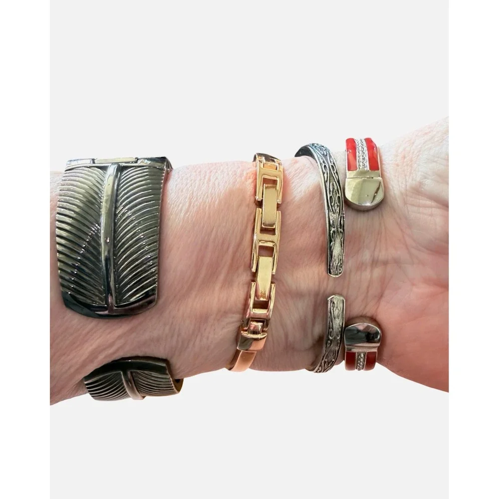 Lot of 4 Women's Statement Cuff Watches  Kathie Lee Xavier Monogram Wrap